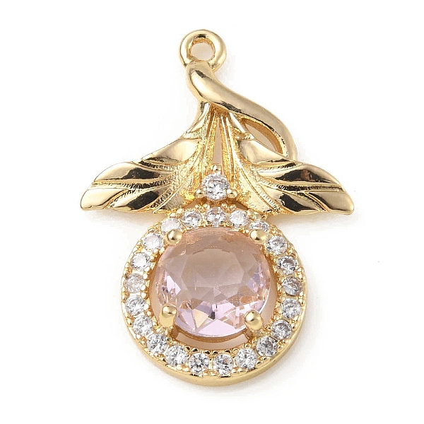 

PandaHall Brass with K9 Glass & Rhinestone Pendants, Light Gold, Flower of Life Charms, Light Rose, 27x19.5x5.5mm, Hole: 1.4mm K9 Glass..., Pink