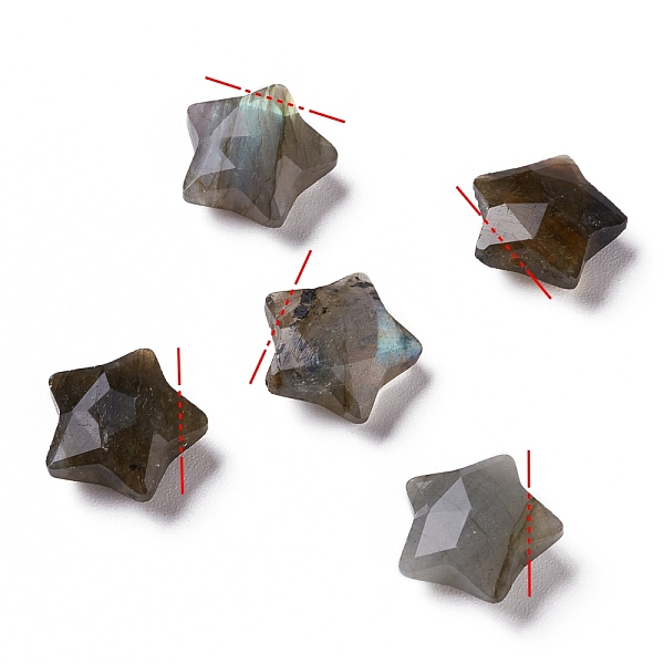 

PandaHall Natural Labradorite Charms, Star, Faceted, 13~13.5x14~14.5x6~6.5mm, Hole: 0.8mm Labradorite Star