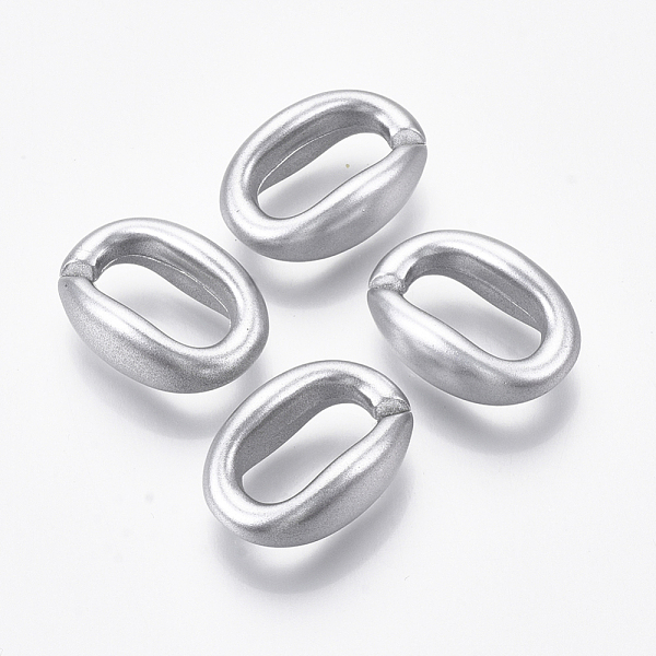 

PandaHall Spray Painted CCB Plastic Linking Rings, Quick Link Connectors, For Jewelry Cable Chains Making, Oval, Silver, 23x16x9mm, Inner...
