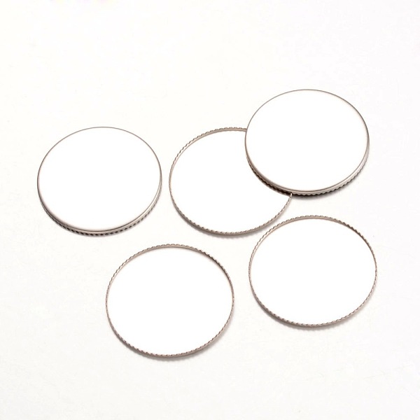 

PandaHall 316 Surgical Stainless Steel Milled Edge Bezel Cups, Cabochon Settings, Flat Round, Stainless Steel Color, 26x0.8mm, Tray: 25mm...