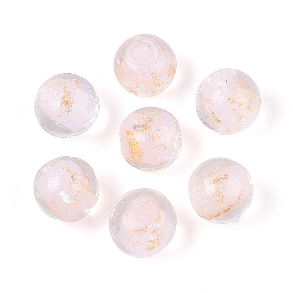 Handmade Gold  Silver Foil Glass Beads