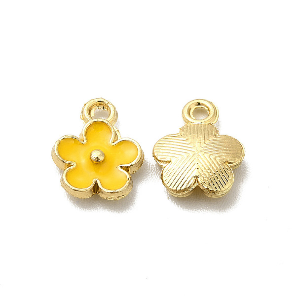 

PandaHall Alloy Enamel Pandants, Lead Free & Cadmium Free, Light Gold, Flower Charm, Yellow, 10x8x2.5mm, Hole: 1.4mm Alloy+Enamel Flower...