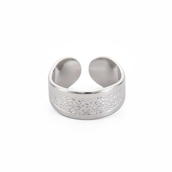 

PandaHall 304 Stainless Steel Flat Open Cuff Ring for Women, Stainless Steel Color, US Size 9 1/2(19.3mm) 304 Stainless Steel