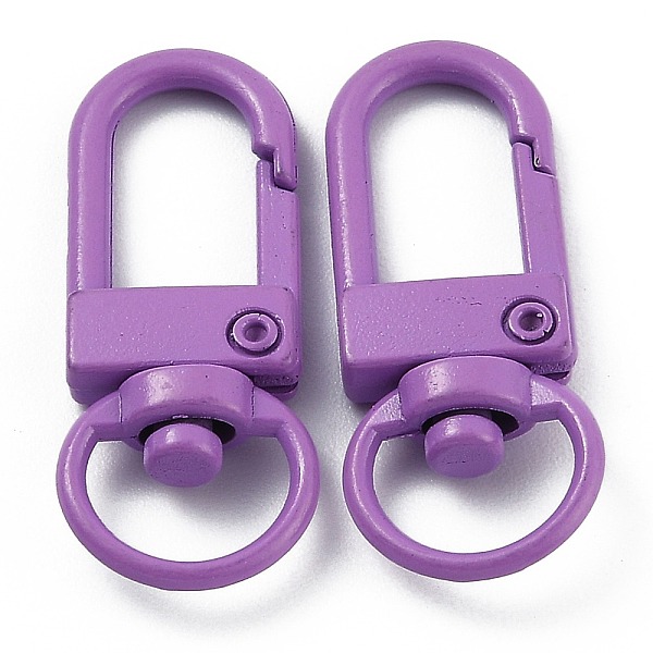 

PandaHall Zinc Alloy Baking Paint Swivel Snap Hooks Clasps, Dark Orchid, 33.5x13.5x5.5mm, Hole: 9mm Alloy