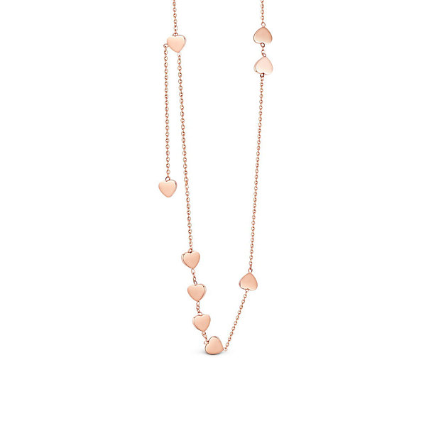 

PandaHall SHEGRACE Titanium Steel Necklaces, with Cable Chains, Heart, Rose Gold, 15.75 inch(40cm) Titanium Steel