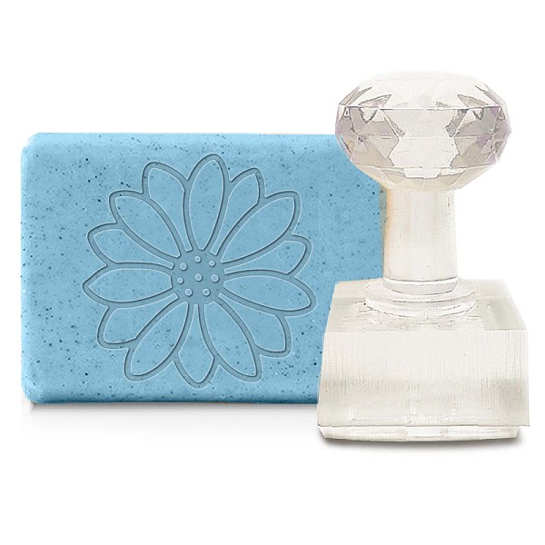 

PandaHall CRASPIRE Handmade Soap Stamp Daisy Flower Acrylic Clear Soap Chapter Imprint Embossing with Handle 1.57" Embossing for Shower DIY...