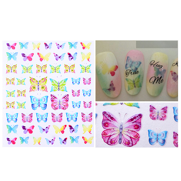 

PandaHall Watermark Slider Gel Nail Art, 3D Flower/Fruit/Animal Nail Design Manicure Tips, for Women Girls Manicure Nail Art Decoration..., Multicolor
