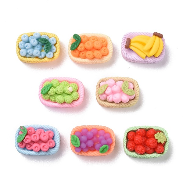 

PandaHall Autumn Theme Opaque Resin Decoden Cabochons, DIY Accessories, Peach, Litchi, Blueberry, Cherry, Orange, Grape, Strawberry, Banana..., Multicolor