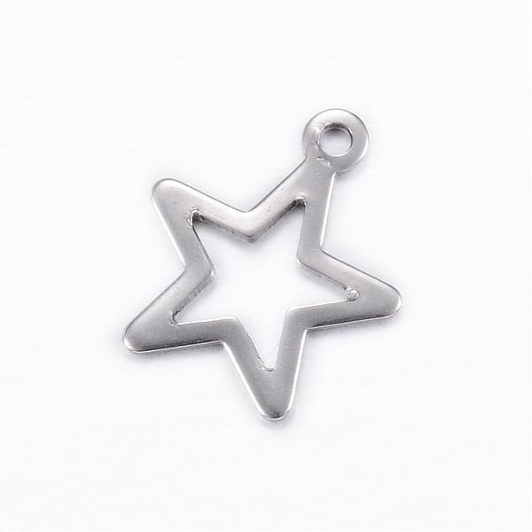 

PandaHall 304 Stainless Steel Charms, Star, Stainless Steel Color, 15x13x0.8mm, Hole: 1mm 304 Stainless Steel Star