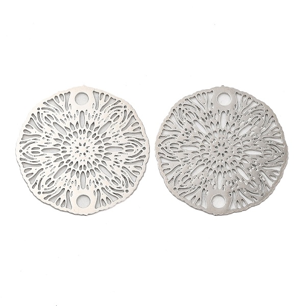 

PandaHall Rack Plating Brass Connector Charms, Etched Metal Embellishments, Long-Lasting Plated, Flat Round Flower Links, Platinum...