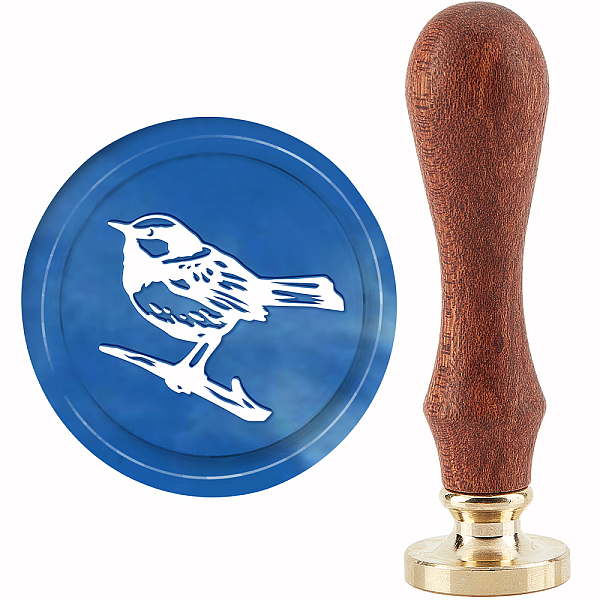 

PandaHall Brass Wax Seal Stamp with Handle, for DIY Scrapbooking, Bird Pattern, 89x30mm Brass Bird
