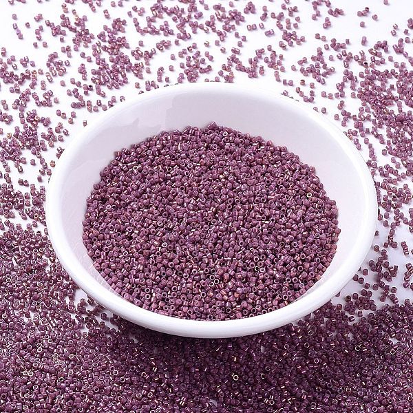 

PandaHall MIYUKI Delica Beads, Cylinder, Japanese Seed Beads, 11/0, (DB1016) Metallic Rhubarb Gold Iris, 1.3x1.6mm, Hole: 0.8mm, about..., Purple