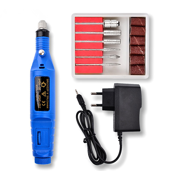 

PandaHall Electric Manicure Grinding Burnishing Machine Set, 1 PC Polisher and 6PCS Grinding Heads, Type C Plug(European Plug), Blue...