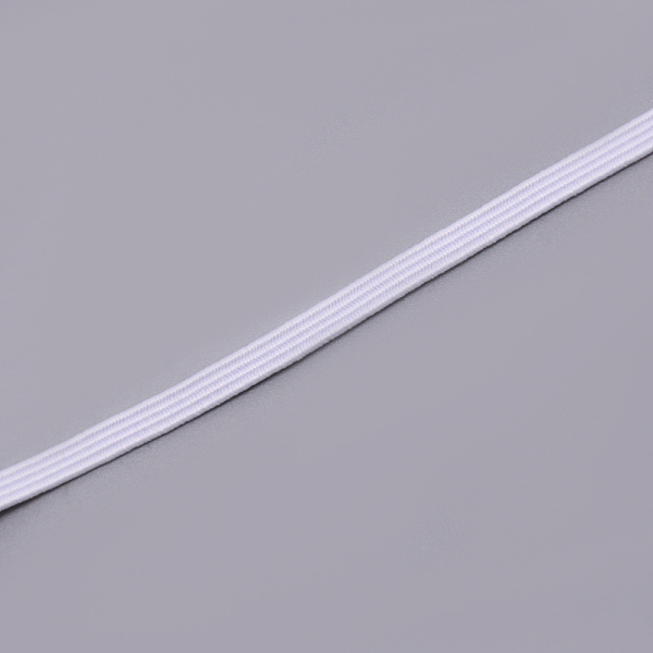 

PandaHall Flat Elastic Rubber Cord/Band, Webbing Garment Sewing Accessories, White, 3mm, about 32.8 yards(30m)/bag Elastic Fibre Flat White