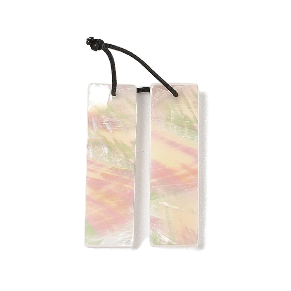 

PandaHall 2Pcs Natural White Shell Pendants, Geometric Charms, Rectangle, 38x11x2~3mm, Hole: 1mm White Shell Rectangle