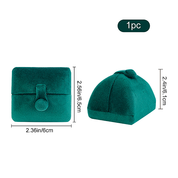 

PandaHall Velvet Rings Box, Double Flip Cover, Pair of Ring Display Holder, for Engagement Bride Wedding Photography, Dark Green...