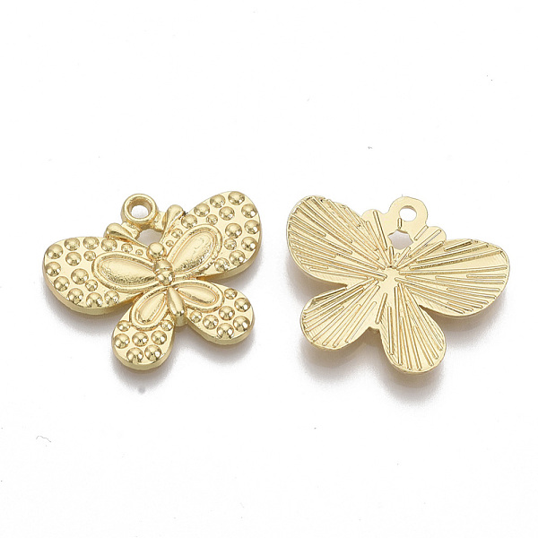 

PandaHall Alloy Pendants, Butterfly, Light Gold, 20x24.5x2.5mm, Hole: 1.8mm Alloy Butterfly