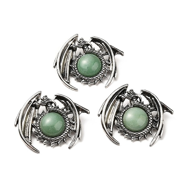 

PandaHall Natural Green Aventurine Pendants, Dragon Charms, with Rack Plating Antique Silver Tone Alloy Findings, Cadmium Free & Lead Free...
