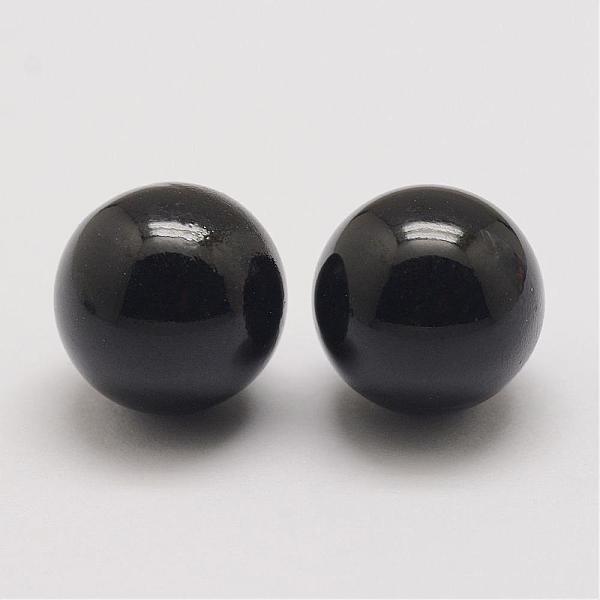 

PandaHall Brass Chime Ball Beads Fit Cage Pendants, No Hole, Black, 16mm Brass Round Black