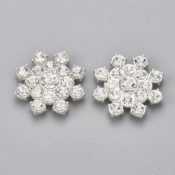 

PandaHall Alloy Acrylic Rhinestone Cabochons, Faceted, Flower, Clear, Silver, 23.5x5mm Acrylic Rhinestone Flower Clear