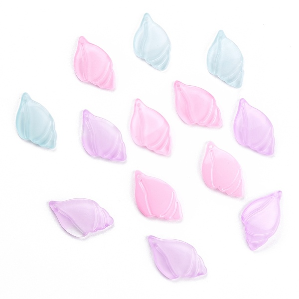 

PandaHall Opaque Glass Pendants, Conch Shape, Mixed Color, 26x15.5x2.5mm, Hole: 1.2mm Glass Shell Shape Multicolor