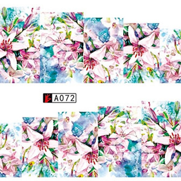 

PandaHall Watermark Slider Gel Nail Art, Flower Starry Sky Pattern Full-Cover Wraps Nail Stickers, for Woman Girls DIY Nail Art Design...