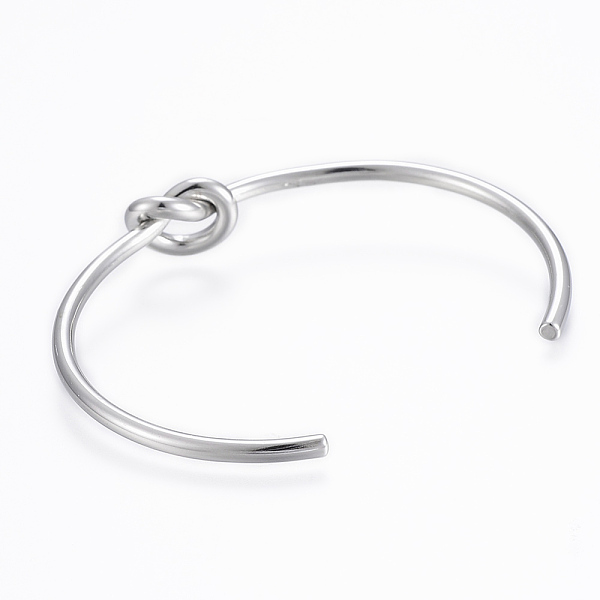 

PandaHall Trendy 304 Stainless Steel Torque Cuff Bangles, Knot, Stainless Steel Color, 50x63mm 304 Stainless Steel