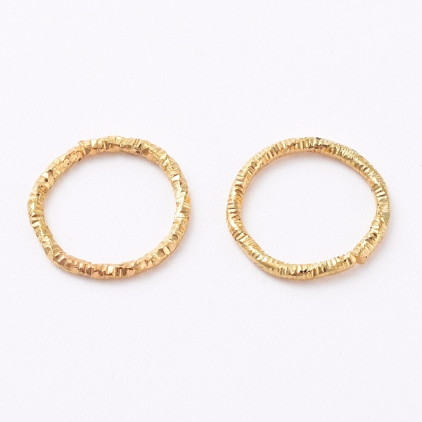 PandaHall Iron Textured Jump Rings, Soldered Jump Rings, for Jewelry Making, Golden, 18 Gauge, 19.5x1mm, Inner Diameter: 16mm Iron Ring