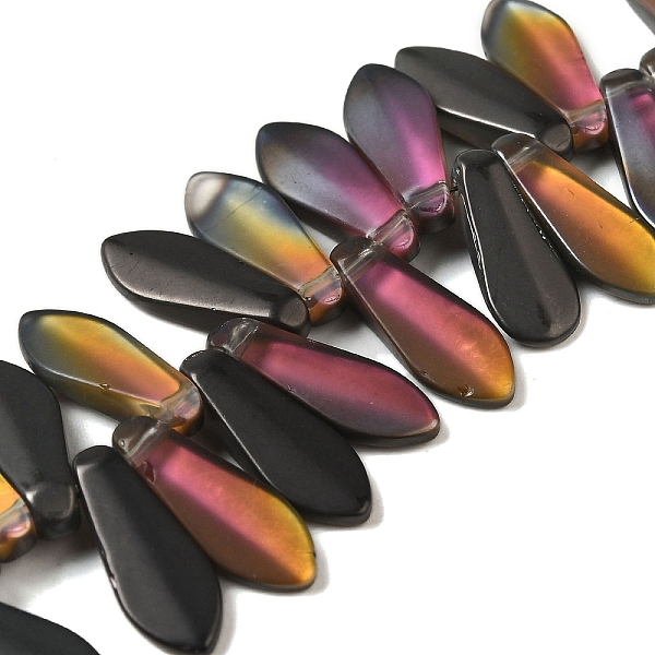 

PandaHall Electroplate Glass Beads Strands, Half Plated, Teardrop, Black, 14.5~16x6x3.5mm, Hole: 1mm, about 101pcs/strand, 26.77inch (68cm)...