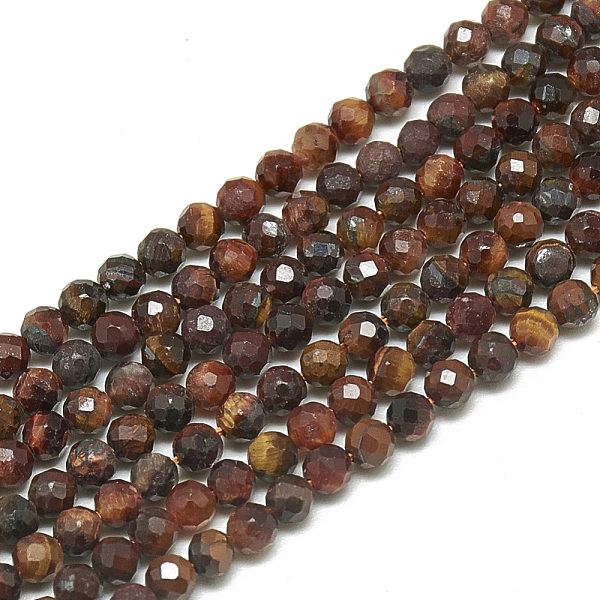 

PandaHall Natural Tiger Eye Beads Strands, Faceted, Round, 2~2.5mm, Hole: 0.3mm, about 150~168pcs/strand, 14.7~15.2 inch Tiger Eye Round