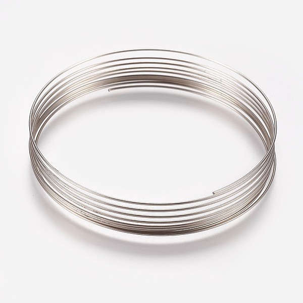 

PandaHall Iron Wires, Platinum, 55mm in diameter, 24 Gauge, 0.5mm wide, 10loops/pc Iron Round