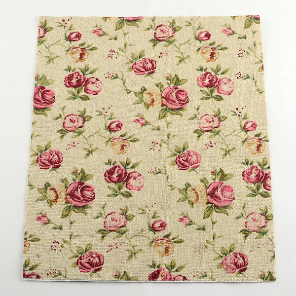 

PandaHall Flower Printed DIY Hemp Cloth Picture Stickers, with Adhesive Tape on the Other Side, Rectangle, Cerise, 297x210mm Cloth Rectangle..., Red
