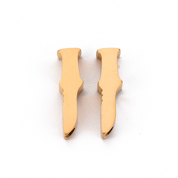 

PandaHall 304 Stainless Steel Beads, Laser Cut, Dagger, Real 18K Gold Plated, 15x4x3mm, Hole: 1.5mm 304 Stainless Steel Tool