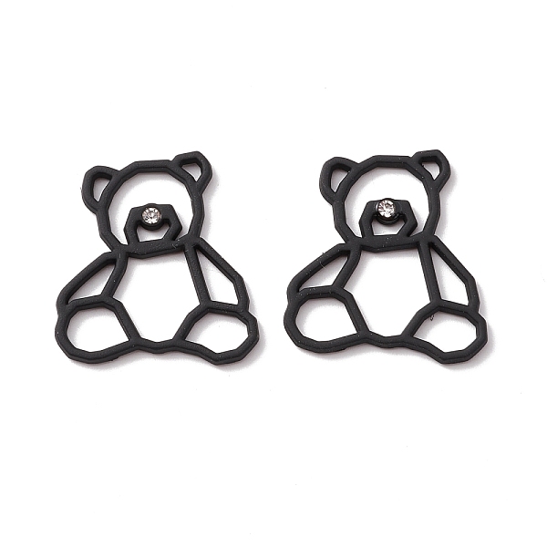 

PandaHall Alloy Pendants, with Crystal Rhinestone, Bear, Black, 24.5x23x1.5mm Alloy+Rhinestone Bear Black