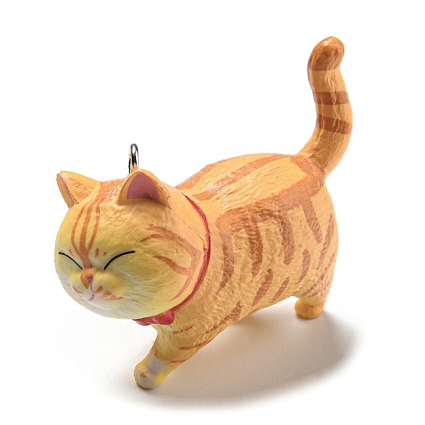 

PandaHall Cute Plastic Pendants, with Platinum Tone Iron Loop, Cat Charm, Orange, 42x46x20mm, Hole: 2mm Plastic Cat Shape Orange
