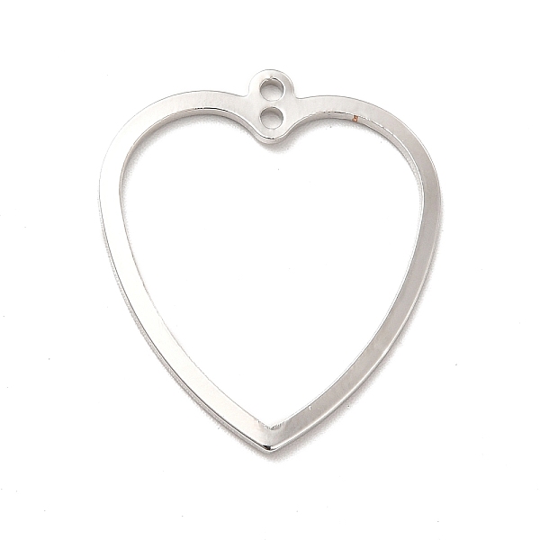 

PandaHall Rack Plating Brass Connector Charms, Long-Lasting Plated, Heart Links, Platinum, 26x22x1mm, Hole: 1.4mm Brass Heart