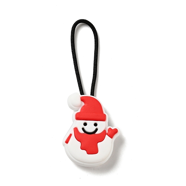 

PandaHall Christmas PVC Plastic Pendant Decotations, with Nylon Cord and Plastic Findings, Snowman, White, 61mm Plastic Snowman White