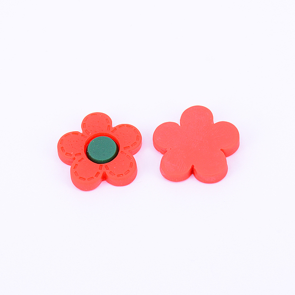 

PandaHall Resin Cabochons, DIY Accessories, Flower, Orange Red, 17x18x3mm Resin Flower Red