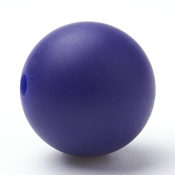 

PandaHall Food Grade Eco-Friendly Silicone Beads, Round, DarkSlate Blue, 14~15mm, Hole: 2mm Silicone Round Blue