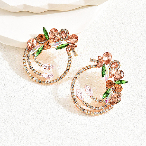 

PandaHall Golden Brass Micro Pave Cubic Zirconia Dangle Stud Earrings, Flower, Colorful, No Size Cubic Zirconia