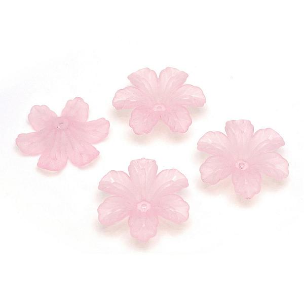 

PandaHall Transparent Acrylic Beads, Frosted, Flower, Pink, 32.5x29.5x8.5mm, Hole: 1.5mm, about 265pcs/455g Acrylic Flower Pink