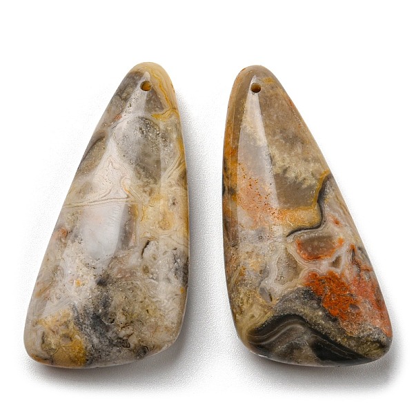 

PandaHall Natural Crazy Agate Pendants, Triangle, 46x21~23x8.5~9mm, Hole: 1.5mm Crazy Agate Triangle