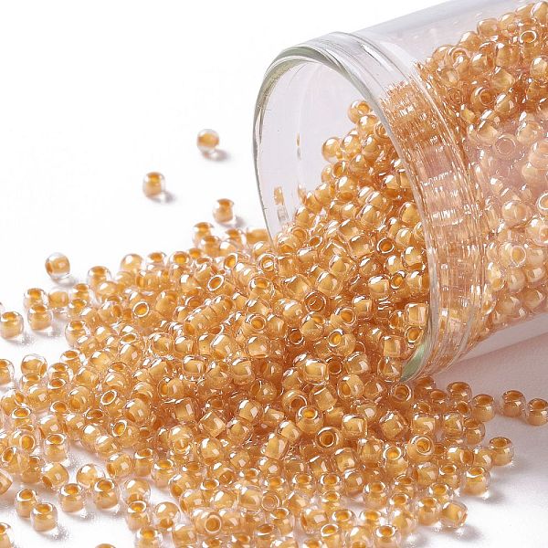 

PandaHall TOHO Round Seed Beads, Japanese Seed Beads, (984) Inside Color Crystal/Papaya Lined, 11/0, 2.2mm, Hole: 0.8mm, about 1110pcs/10g..., Orange