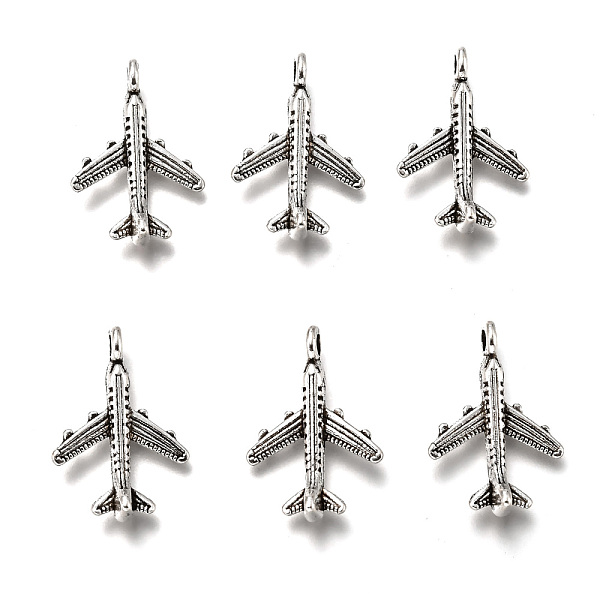 

PandaHall Tibetan Style Alloy Pendants, Passenger Airplane, Cadmium Free & Nickel Free & Lead Free, Antique Silver, 22x15x3mm, Hole: 2.5mm...
