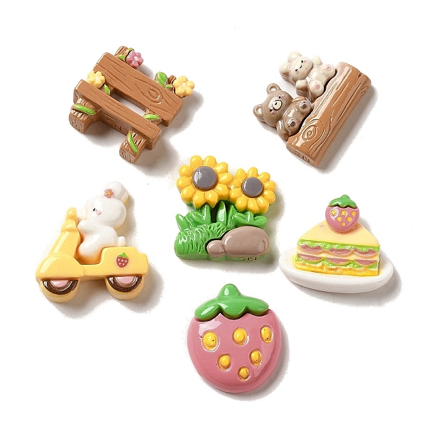 

PandaHall Spring Theme Opaque Resin Decoden Cabochons, Strawberry Cake & Fence & Rabbit, Mixed Shapes, Mixed Color..., Multicolor