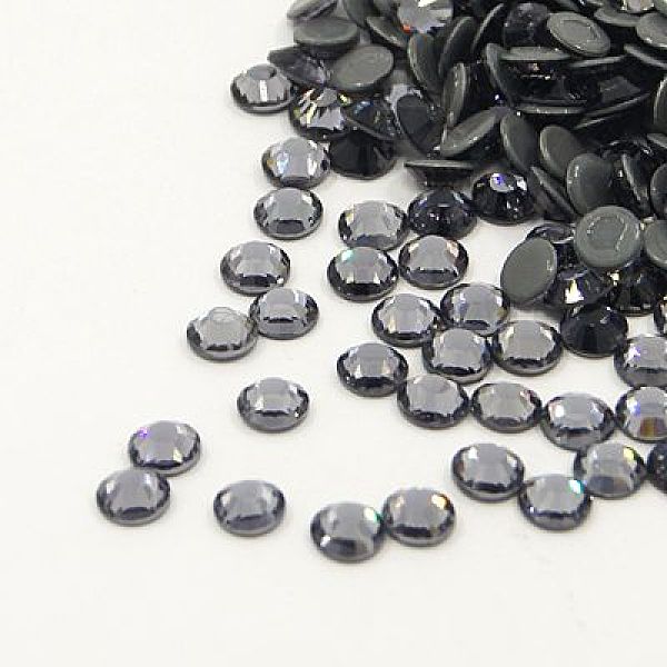 PandaHall Glass Hotfix Rhinestone, Grade AA, Flat Back & Faceted, Half Round, Black Diamond, SS16, 3.8~4.0mm, about 1440pcs/bag Glass...