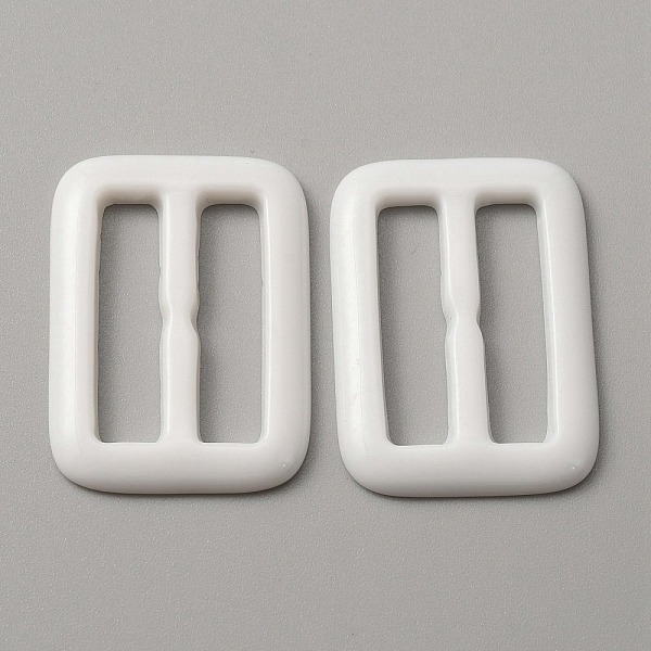 

PandaHall Rectangle Resin Buckle Clasps, For Webbing, Strapping Bags, Garment Accessories, White, 41.5x30x4mm, Hole: 30x7.5mm Resin...