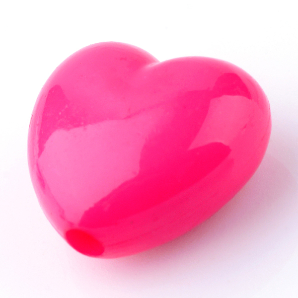 

PandaHall Opaque Acrylic Beads, Heart, Deep Pink, 12x14.5x5.5mm, Hole: 1.5mm, about 850pcs/500g Acrylic Heart Pink