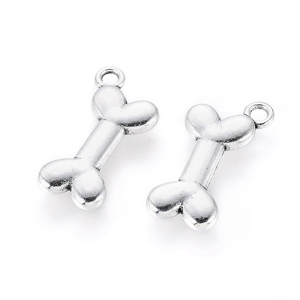 

PandaHall Tibetan Style Alloy Pendants, Lead Free, Nickel Free and Cadmium Free, Bone, Antique Silver, 22x11x2mm, Hole: 2mm Alloy Others