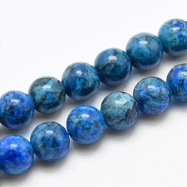 

PandaHall Natural Marble Beads Strands, Round, Dyed & Heated, Royal Blue, 6mm, Hole: 1mm, about 62pcs/strand, 15 inch(38cm) Natural Gemstone...